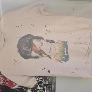 Vintage David Bowie Graphic T-Shirt Distressed Design SMALL MEDIUM